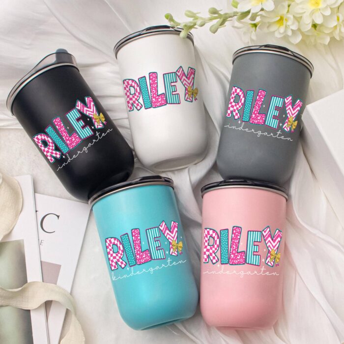Kids Name Back To School 20oz Tumbler – Personalized Student Gift, Cute Classroom Drink Cup